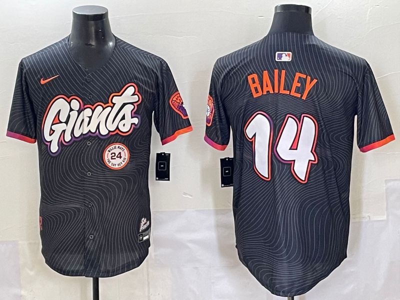 Men 2025 San Francisco Giants #14 Bailey Black Joint Name Nike MLB Jersey style 11